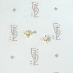 Tiny Diamond Studs in Modernist Gold Settings