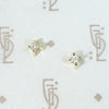 Tiny Diamond Studs in Modernist Gold Settings