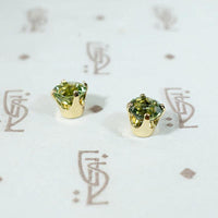 Verdant Green Tourmaline Stud Earrings