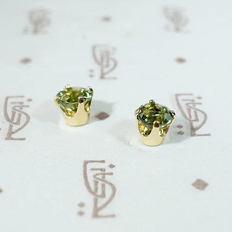 Verdant Green Tourmaline Stud Earrings