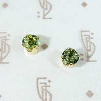 Verdant Green Tourmaline Stud Earrings