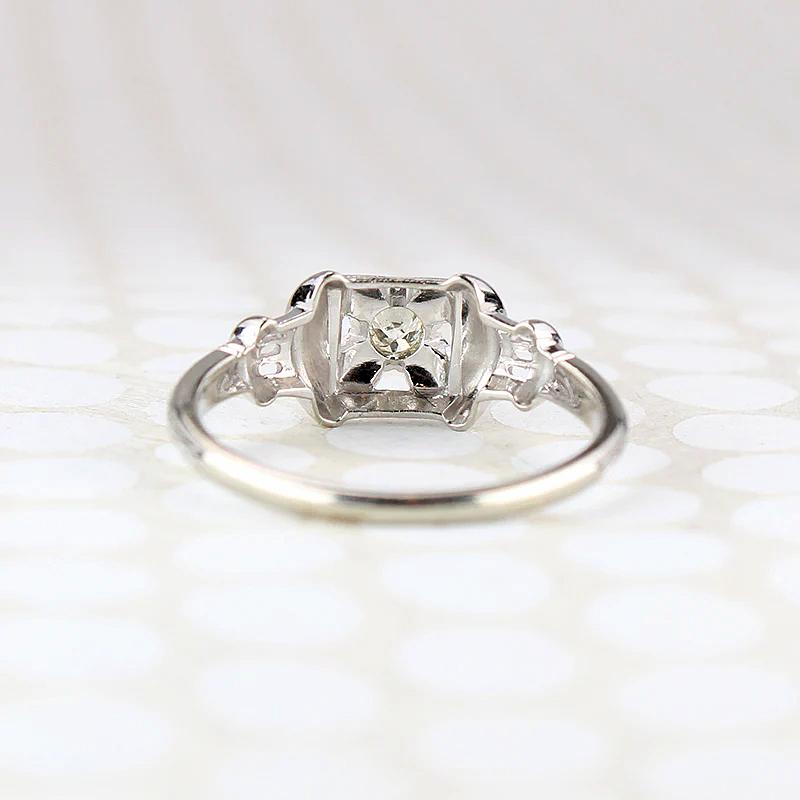 Sweet Diamond Engagement Ring with Filigree & Engraving