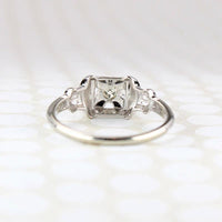 Sweet Diamond Engagement Ring with Filigree & Engraving