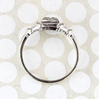 Sweet Diamond Engagement Ring with Filigree & Engraving