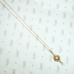 Delicate Lavalier Pendant with Opal & River Pearl