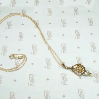 Delicate Lavalier Pendant with Opal & River Pearl
