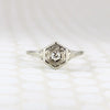 Graceful 18k White Gold Filigree Diamond Solitaire Ring