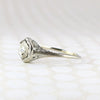 Graceful 18k White Gold Filigree Diamond Solitaire Ring