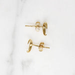 Celestial Gold Crescent Moon Stud Earrings