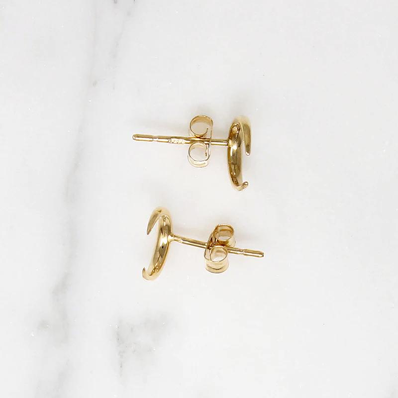 Celestial Gold Crescent Moon Stud Earrings