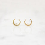 Celestial Gold Crescent Moon Stud Earrings