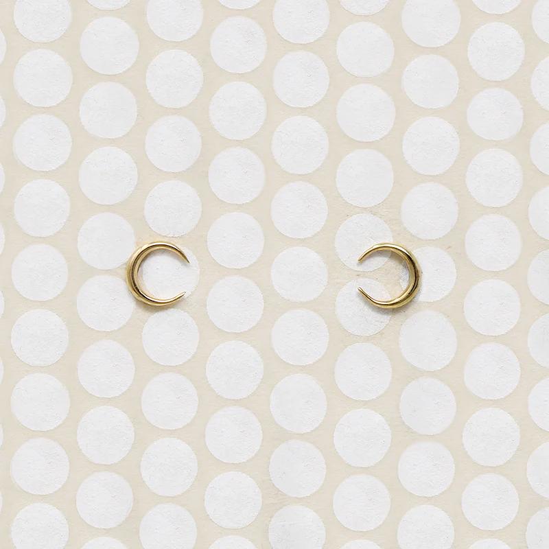 Celestial Gold Crescent Moon Stud Earrings