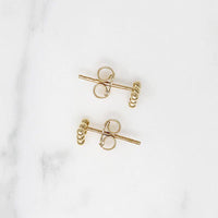 Petite Pyramid 14k Gold Stud Earrings