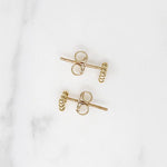 Petite Pyramid 14k Gold Stud Earrings