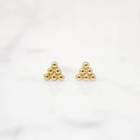 Petite Pyramid 14k Gold Stud Earrings