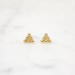 Petite Pyramid 14k Gold Stud Earrings