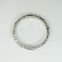 Deco Bars and Flowers Wedding Band in 18k White Gold
