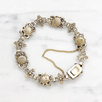 Elaborate Silver Gilt & "Sapphire" Paste Antique Bracelet