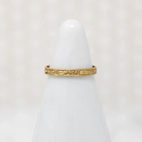 Pretty Posy Engraved Gold Tiny Ring