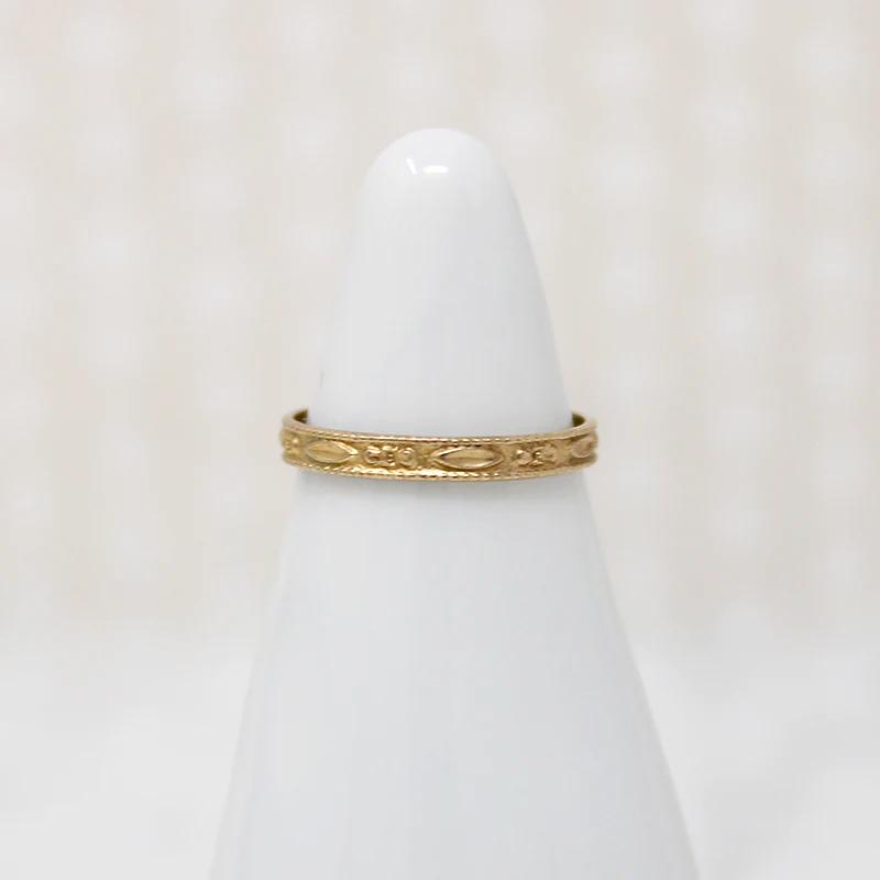 Pretty Posy Engraved Gold Tiny Ring