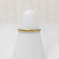 Sweetest Slip of a Floral Patterned Gold Tiny Ring