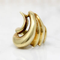 Wild Modernist Wave Gold Statement Ring