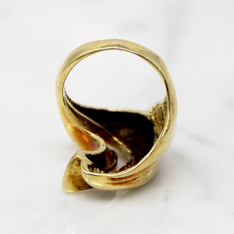 Wild Modernist Wave Gold Statement Ring