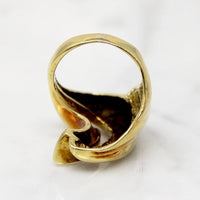Wild Modernist Wave Gold Statement Ring