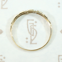 Engraved Two Tone Gold & Diamond Wedding Band