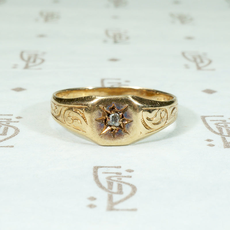 Sweetly Spooky Wee Signet with Rose Cut Diamond