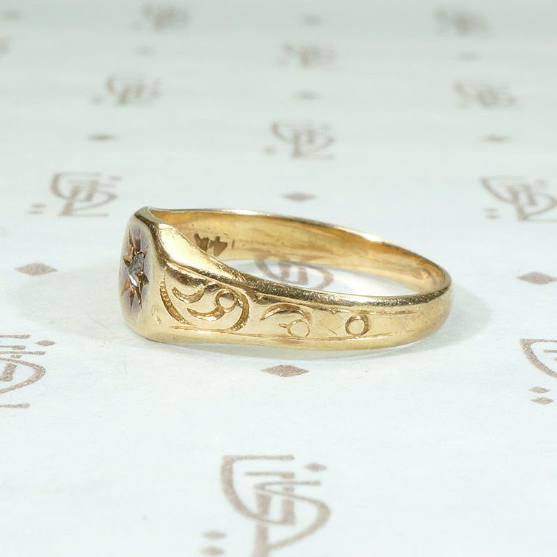 Sweetly Spooky Wee Signet with Rose Cut Diamond