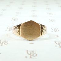 Hexagonal Face 18k Rose Gold Signet Ring