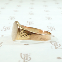 Hexagonal Face 18k Rose Gold Signet Ring