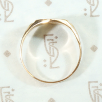 Hexagonal Face 18k Rose Gold Signet Ring