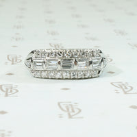 Classic Wide Platinum and Diamond Baguette Band