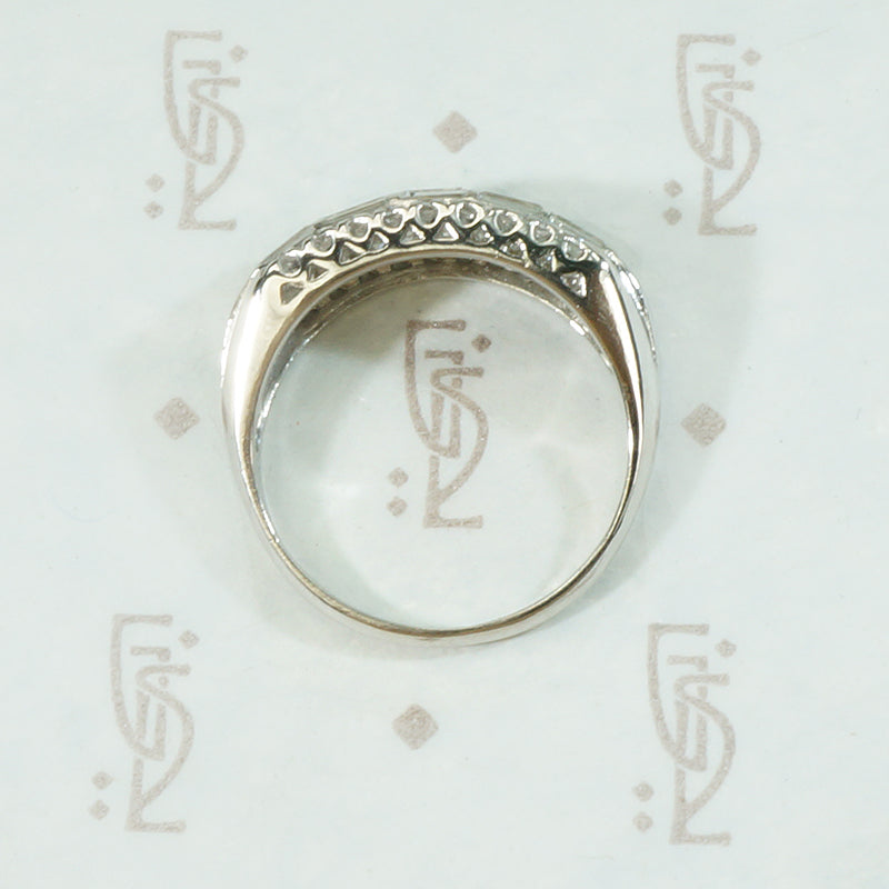 Classic Wide Platinum and Diamond Baguette Band