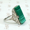 Magnificent Malachite in White Gold Filigree Ring