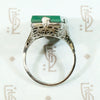 Magnificent Malachite in White Gold Filigree Ring