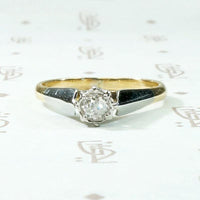 Marvelously Modern Engagement Ring with Old Mine Cut Diamond