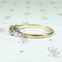Platinum & Gold Diamond Band with Engraved Shoulders