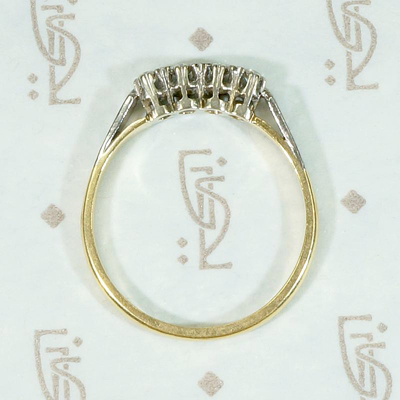 Platinum & Gold Diamond Band with Engraved Shoulders