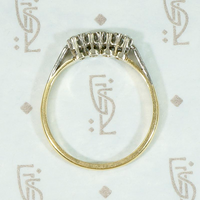 Platinum & Gold Diamond Band with Engraved Shoulders