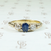 Sapphire & Diamond Trilogy Ring in 18ct Gold