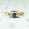Sapphire & Diamond Trilogy Ring in 18ct Gold