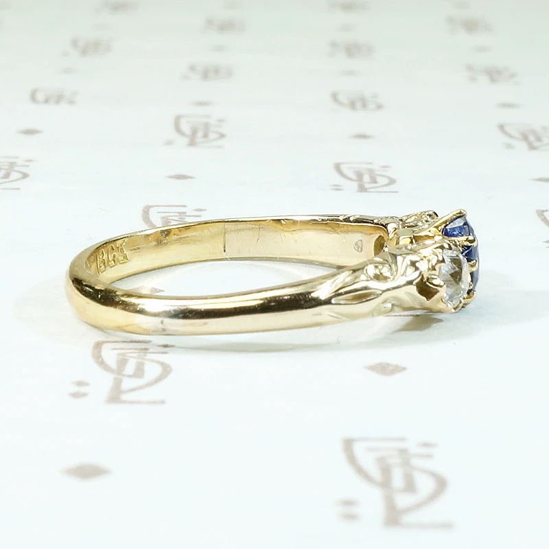 Sapphire & Diamond Trilogy Ring in 18ct Gold