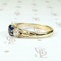 Sapphire & Diamond Trilogy Ring in 18ct Gold