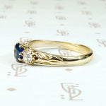 Sapphire & Diamond Trilogy Ring in 18ct Gold