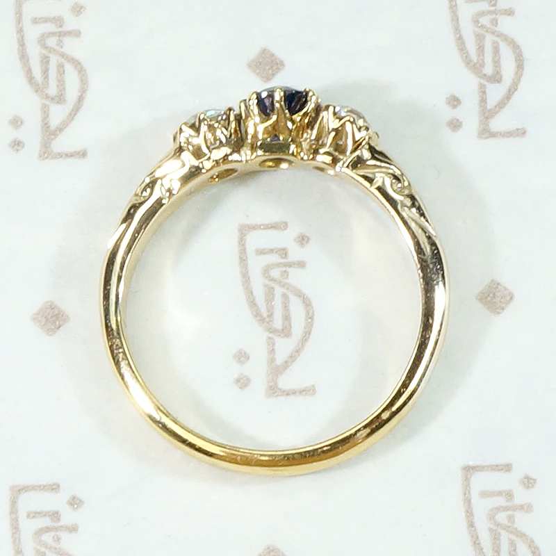 Sapphire & Diamond Trilogy Ring in 18ct Gold