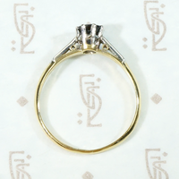Moody Midnight Blue Sapphire Two Tone Solitaire Ring