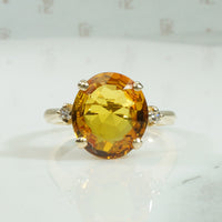 Sunshine Yellow Sapphire and Diamond Ring